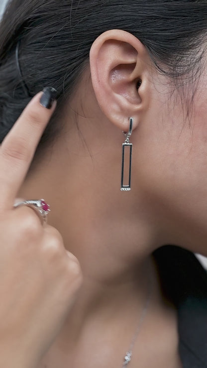 Silver Geometric Earring